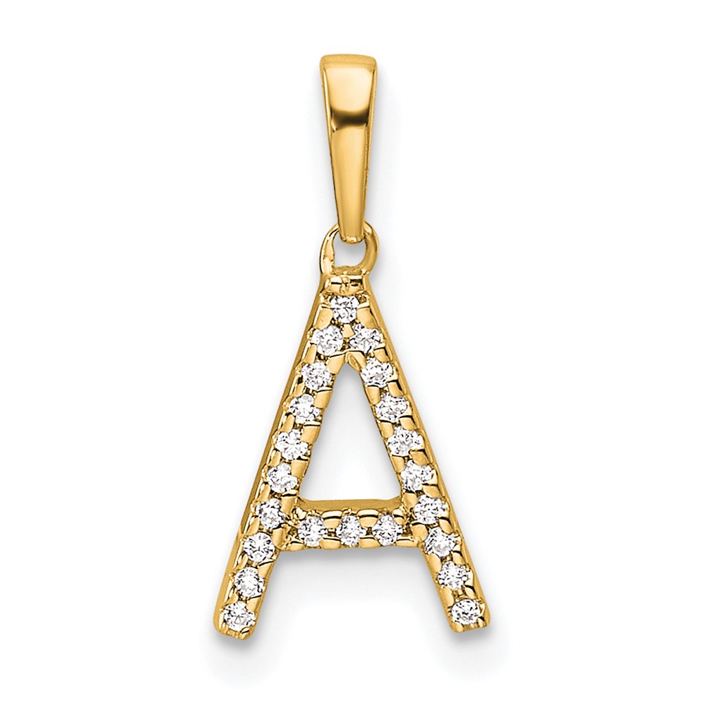 14K Diamond Letter A Initial Pendant (PM9798A-007-YA)