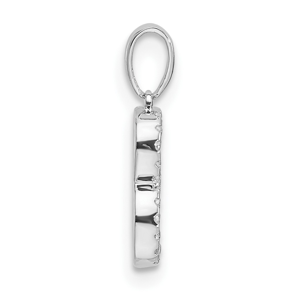14K White Gold Diamond Letter B Initial Pendant (PM9798B-009-WA)