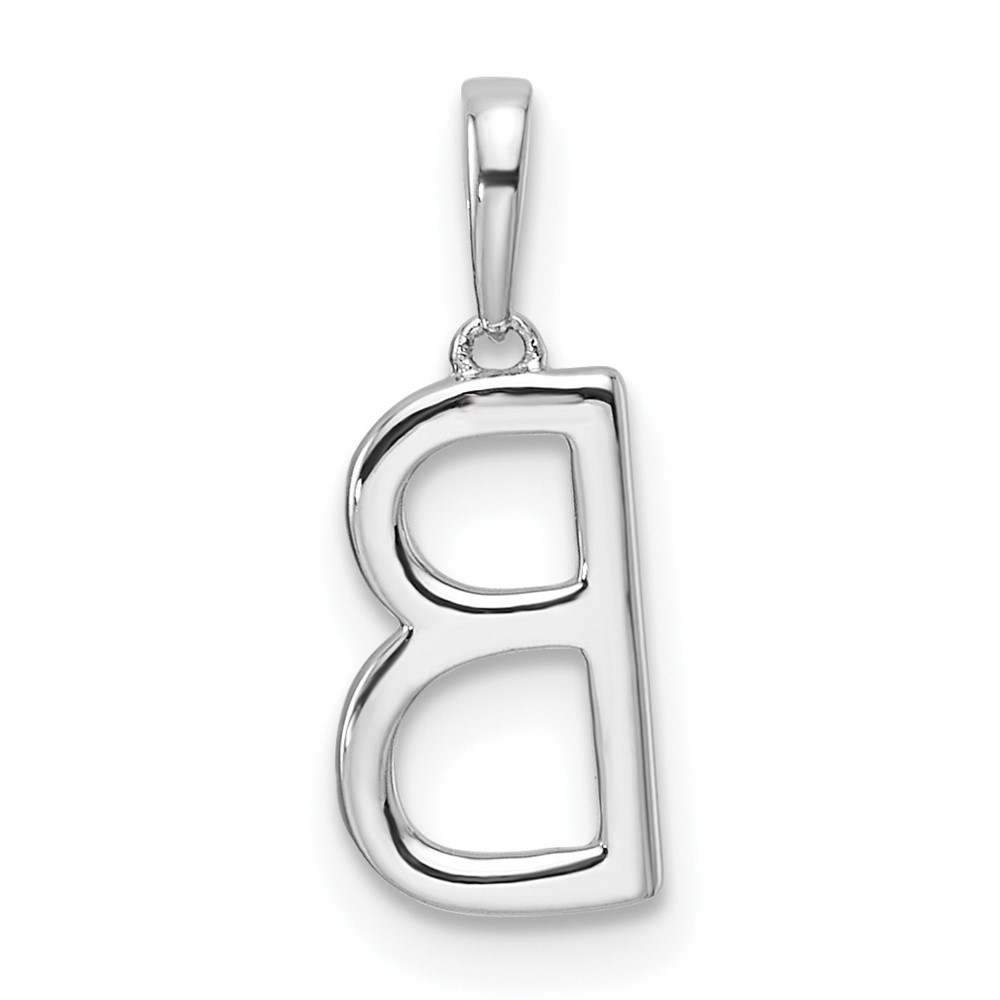 14K White Gold Diamond Letter B Initial Pendant (PM9798B-009-WA)