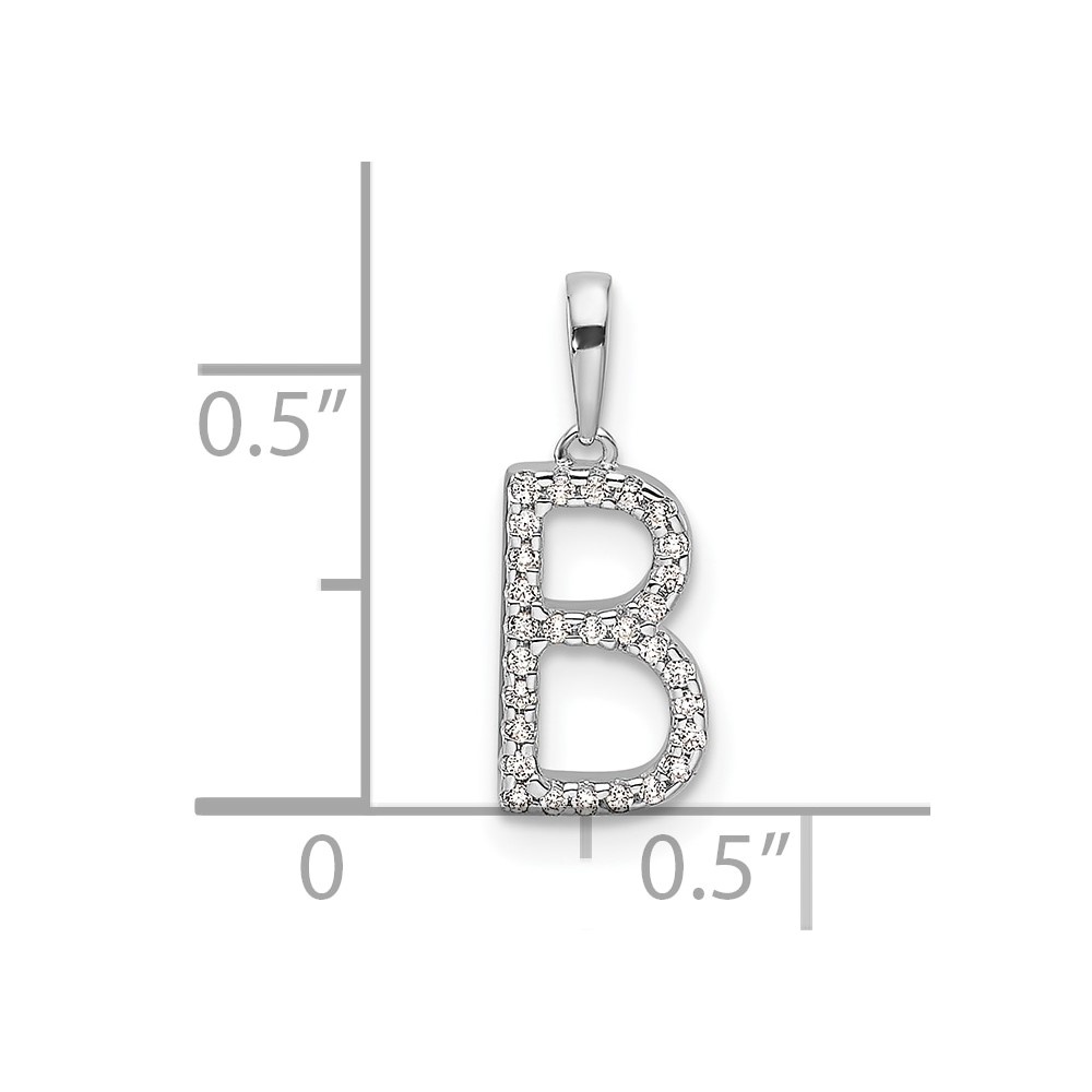 14K White Gold Diamond Letter B Initial Pendant (PM9798B-009-WA)
