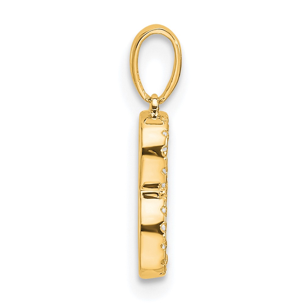 14K Diamond Letter B Initial Pendant (PM9798B-009-YA)