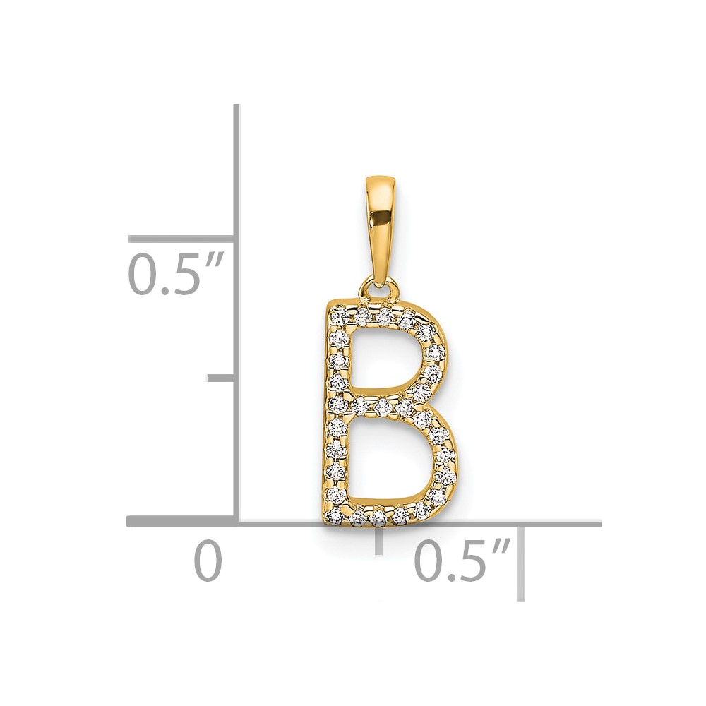 14K Diamond Letter B Initial Pendant (PM9798B-009-YA)