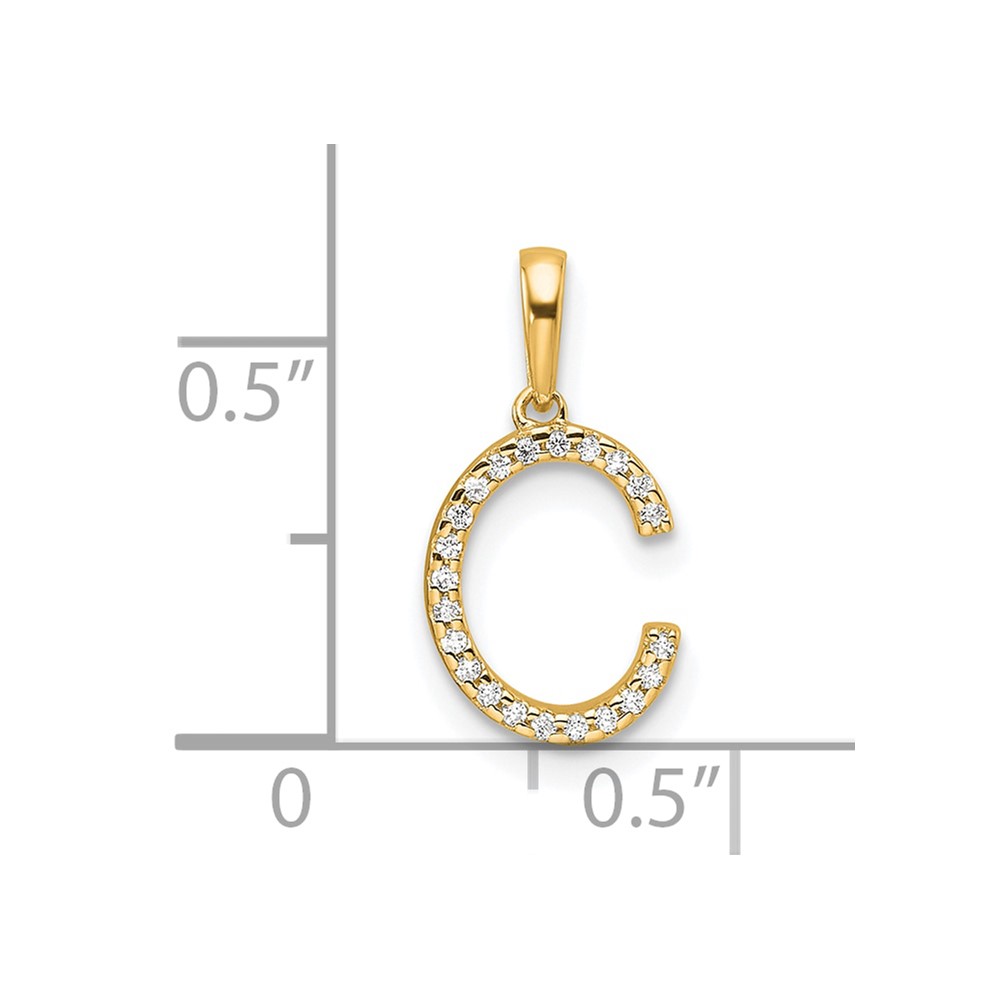 14K Diamond Letter C Initial Pendant (PM9798C-007-YA)