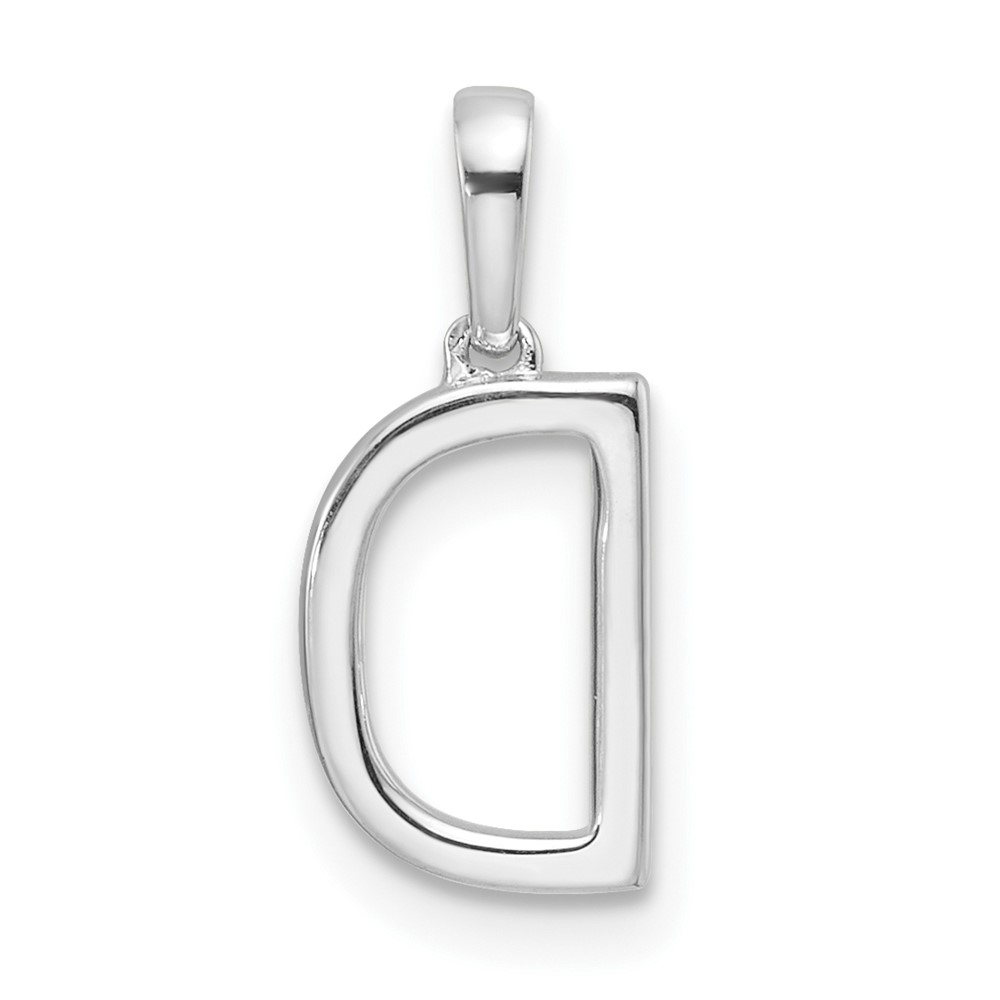 14K White Gold Diamond Letter D Initial Pendant (PM9798D-008-WA)