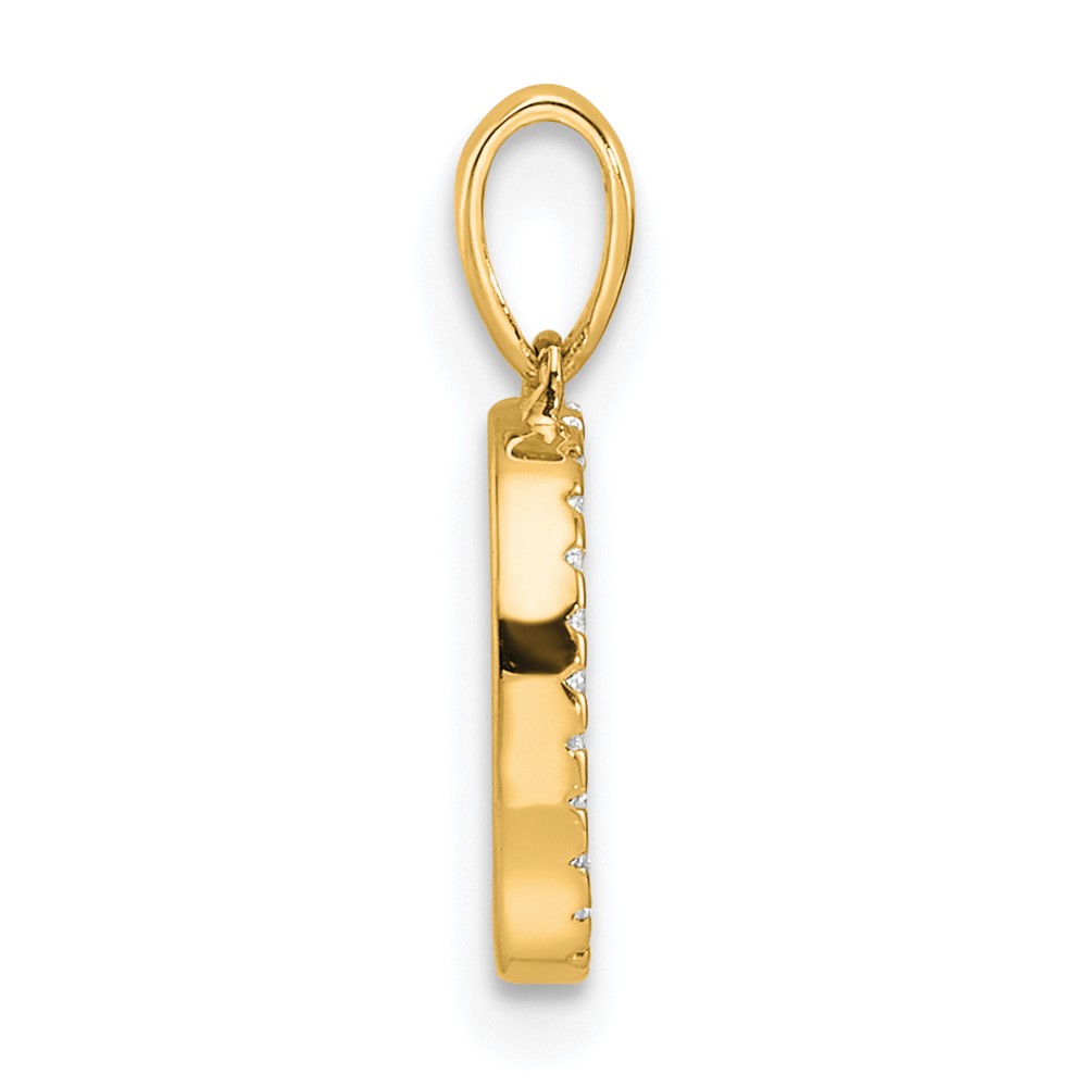 14K Diamond Letter D Initial Pendant (PM9798D-008-YA)