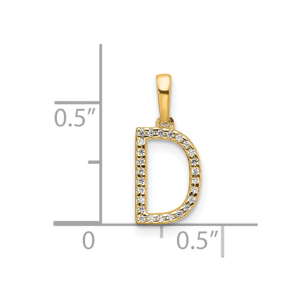 14K Diamond Letter D Initial Pendant (PM9798D-008-YA)