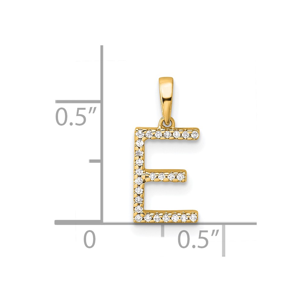 14K Diamond Letter E Initial Pendant (PM9798E-008-YA)