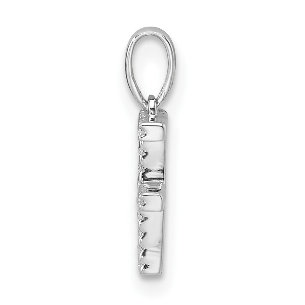 14K White Gold Diamond Letter F Initial Pendant (PM9798F-006-WA)