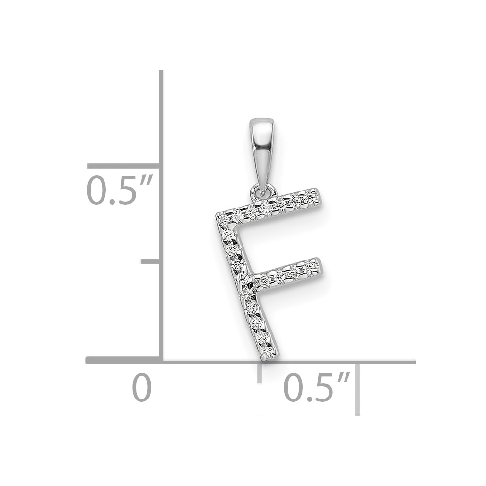 14K White Gold Diamond Letter F Initial Pendant (PM9798F-006-WA)