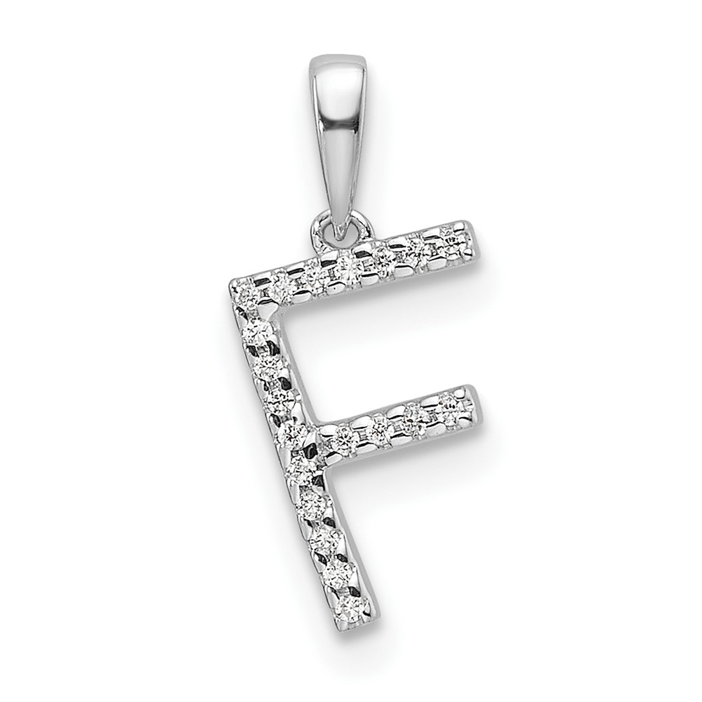 14K White Gold Diamond Letter F Initial Pendant (PM9798F-006-WA)