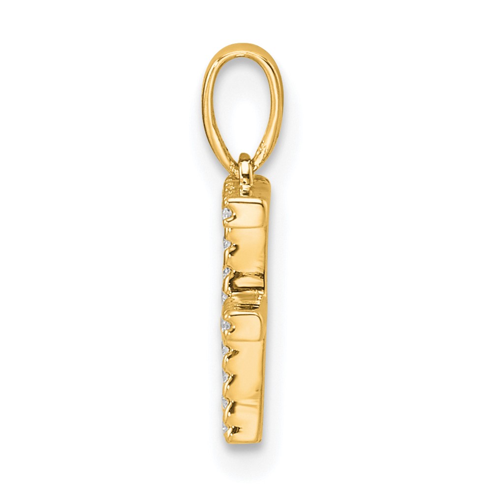 14K Diamond Letter F Initial Pendant (PM9798F-006-YA)