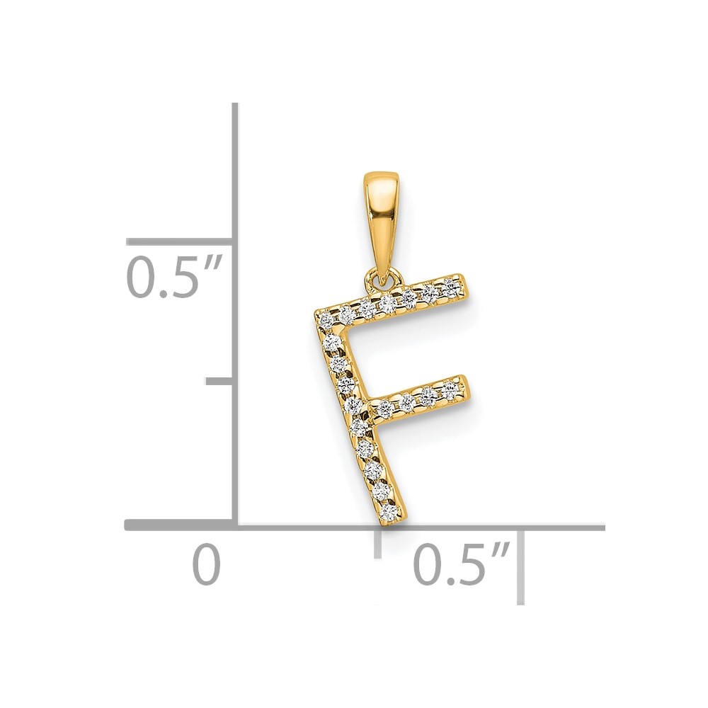 14K Diamond Letter F Initial Pendant (PM9798F-006-YA)