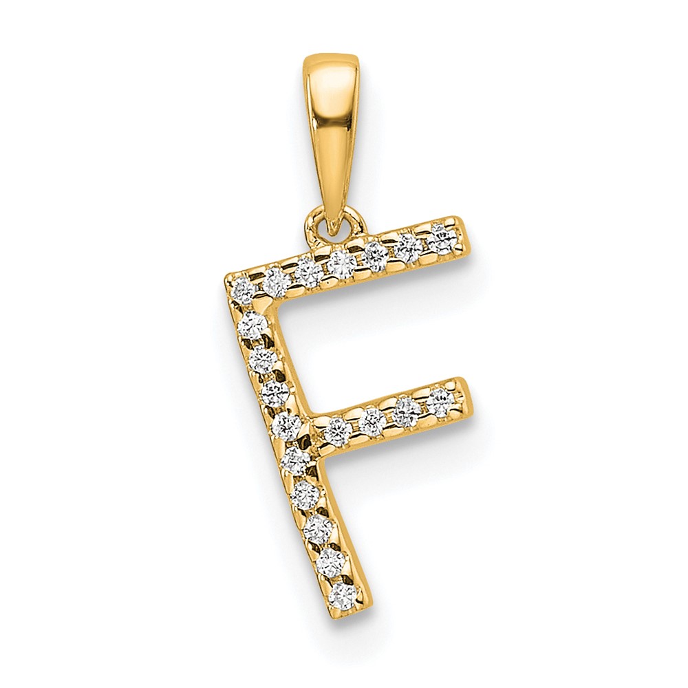 14K Diamond Letter F Initial Pendant (PM9798F-006-YA)