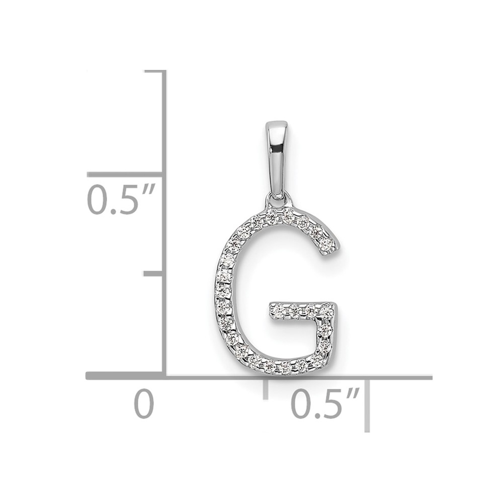 14K White Gold Diamond Letter G Initial Pendant (PM9798G-008-WA)