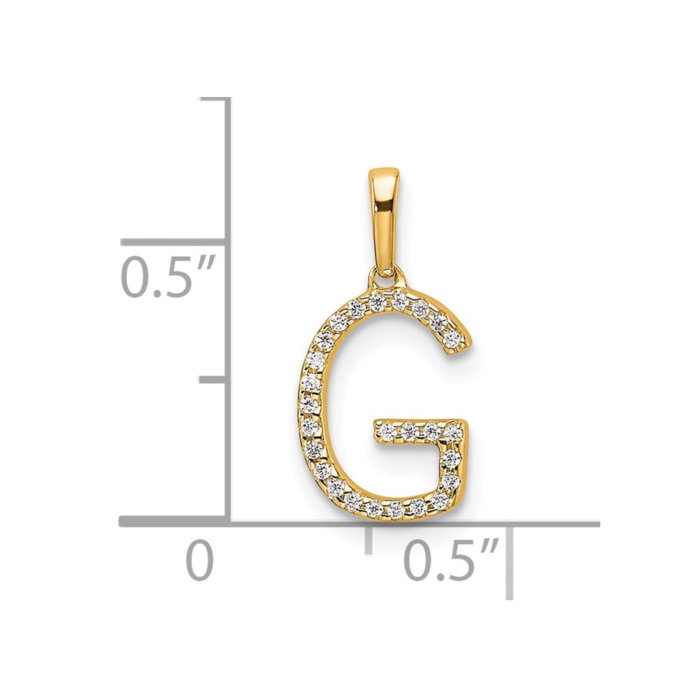 14K Diamond Letter G Initial Pendant (PM9798G-008-YA)