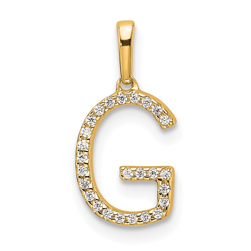 14K Diamond Letter G Initial Pendant (PM9798G-008-YA)