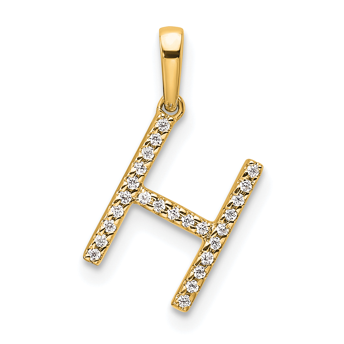 14K Diamond Letter H Initial Pendant (PM9798H-008-YA)