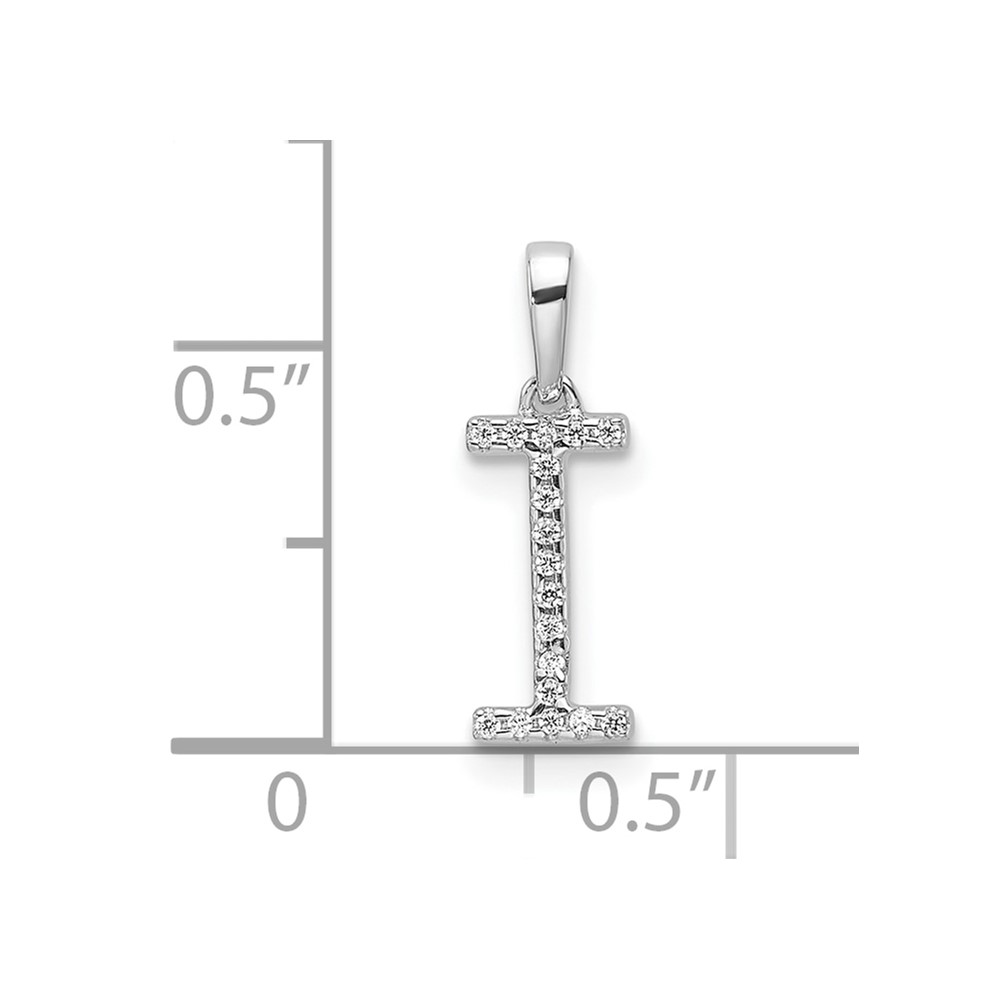 14K White Gold Diamond Letter I Initial Pendant (PM9798I-005-WA)