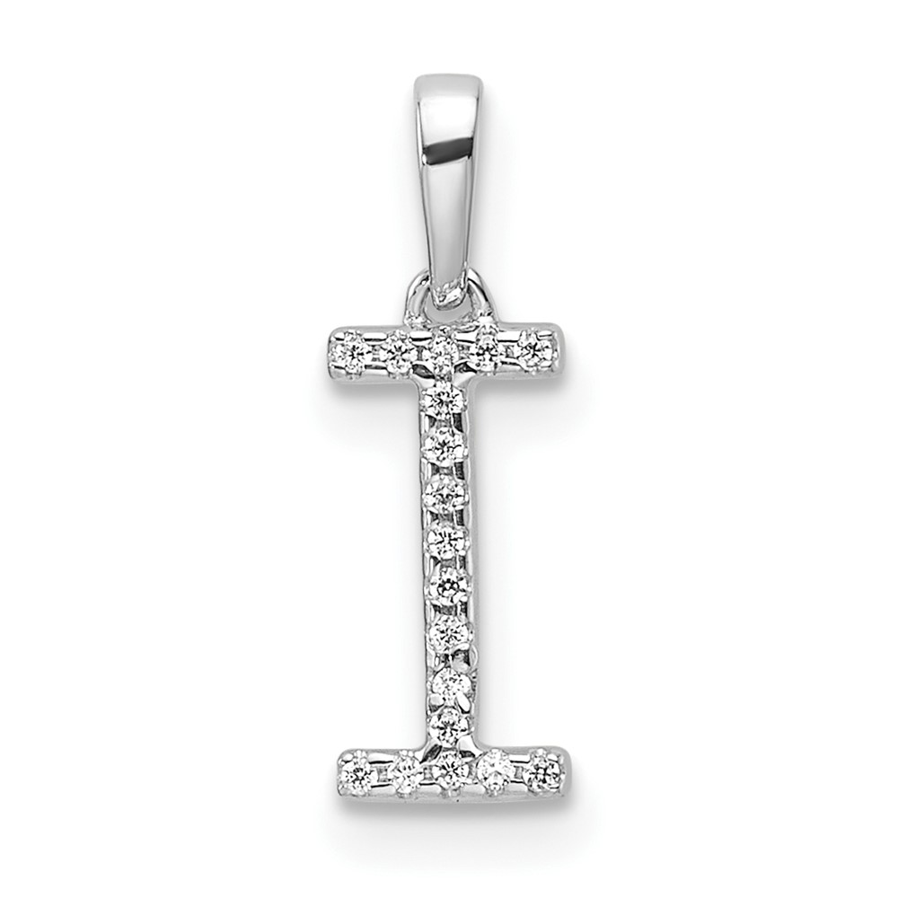 14K White Gold Diamond Letter I Initial Pendant (PM9798I-005-WA)