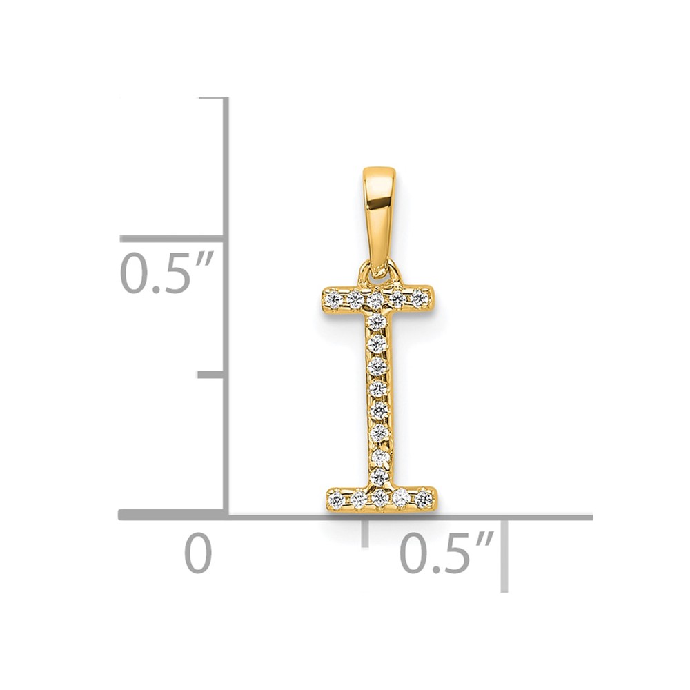 14K Diamond Letter I Initial Pendant (PM9798I-005-YA)