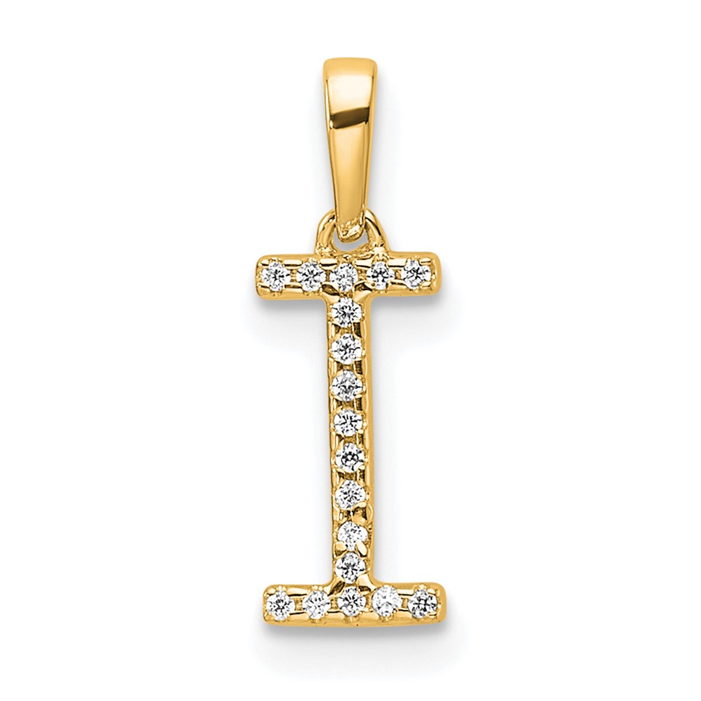 14K Diamond Letter I Initial Pendant (PM9798I-005-YA)