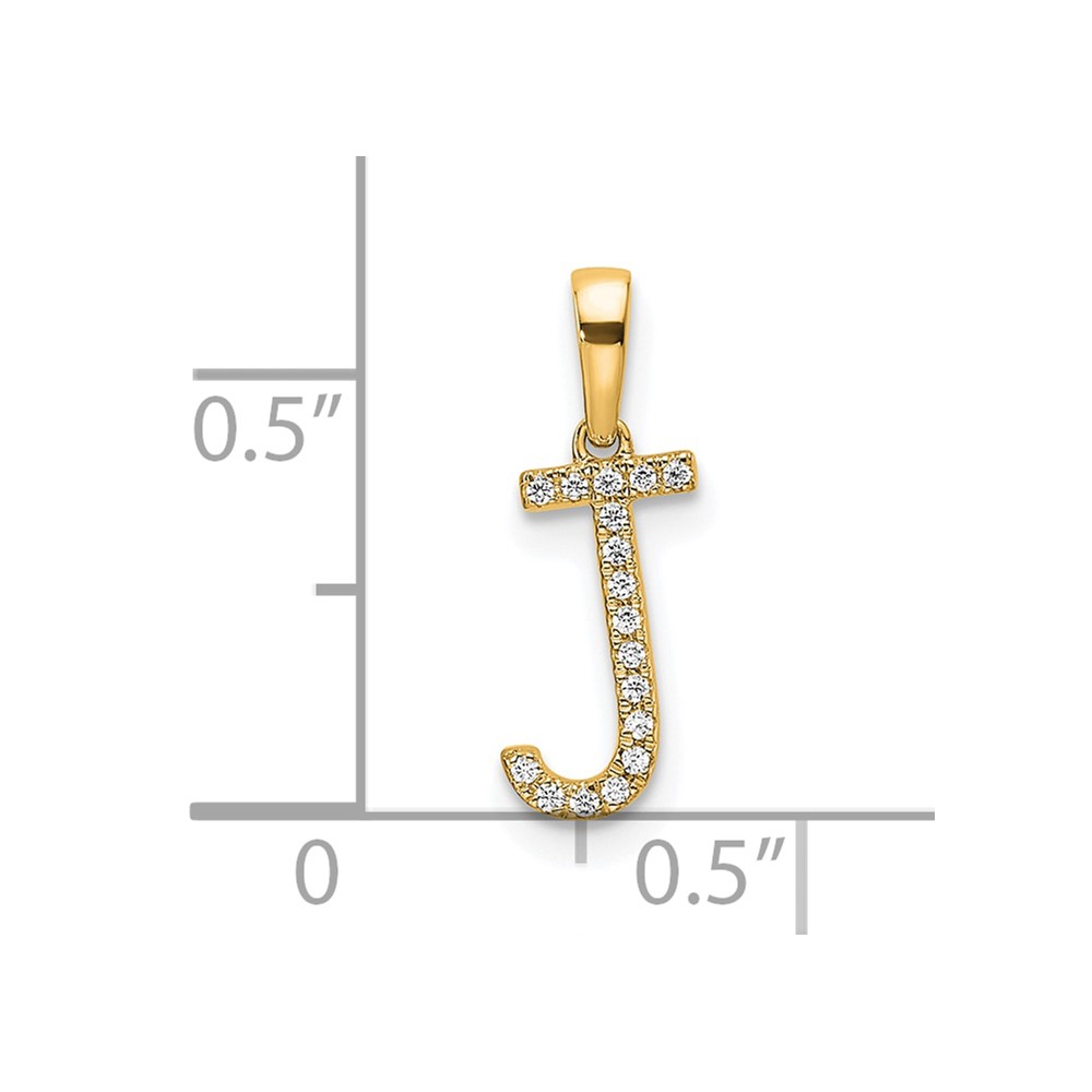 10K Diamond Letter J Initial Pendant (PM9798J-005-1YA)