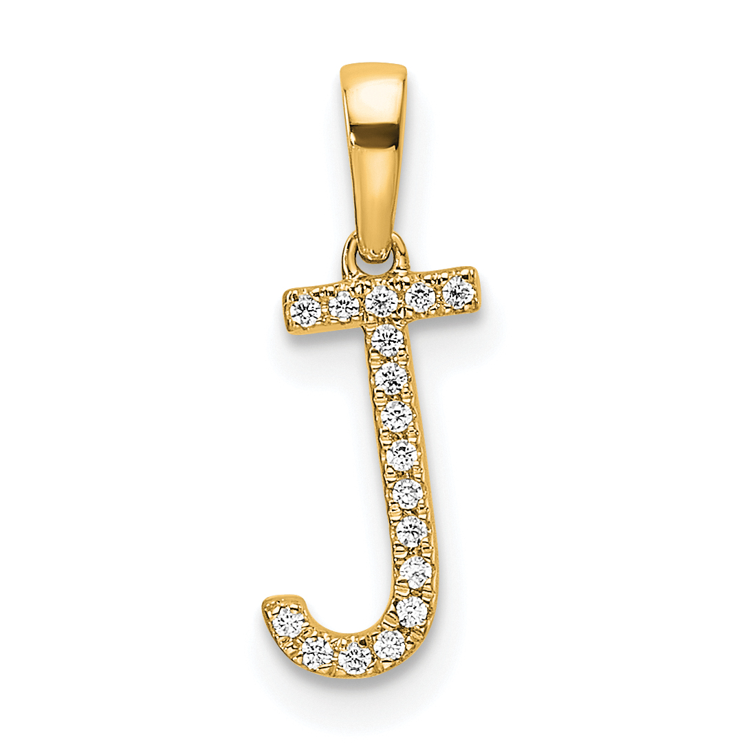 10K Diamond Letter J Initial Pendant (PM9798J-005-1YA)