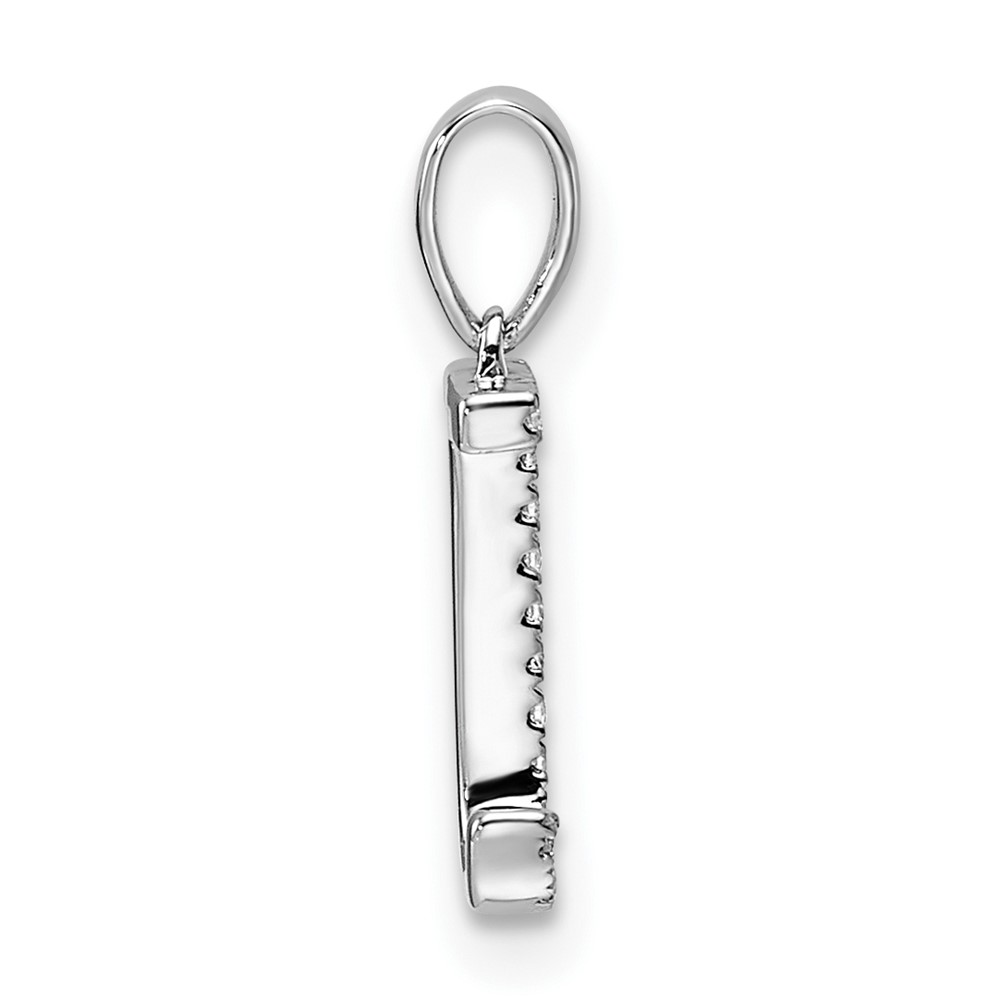 14K White Gold Diamond Letter J Initial Pendant (PM9798J-005-WA)
