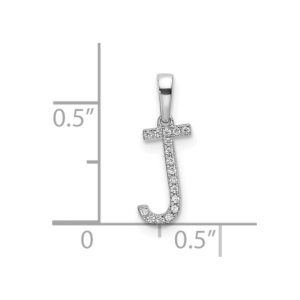 14K White Gold Diamond Letter J Initial Pendant (PM9798J-005-WA)