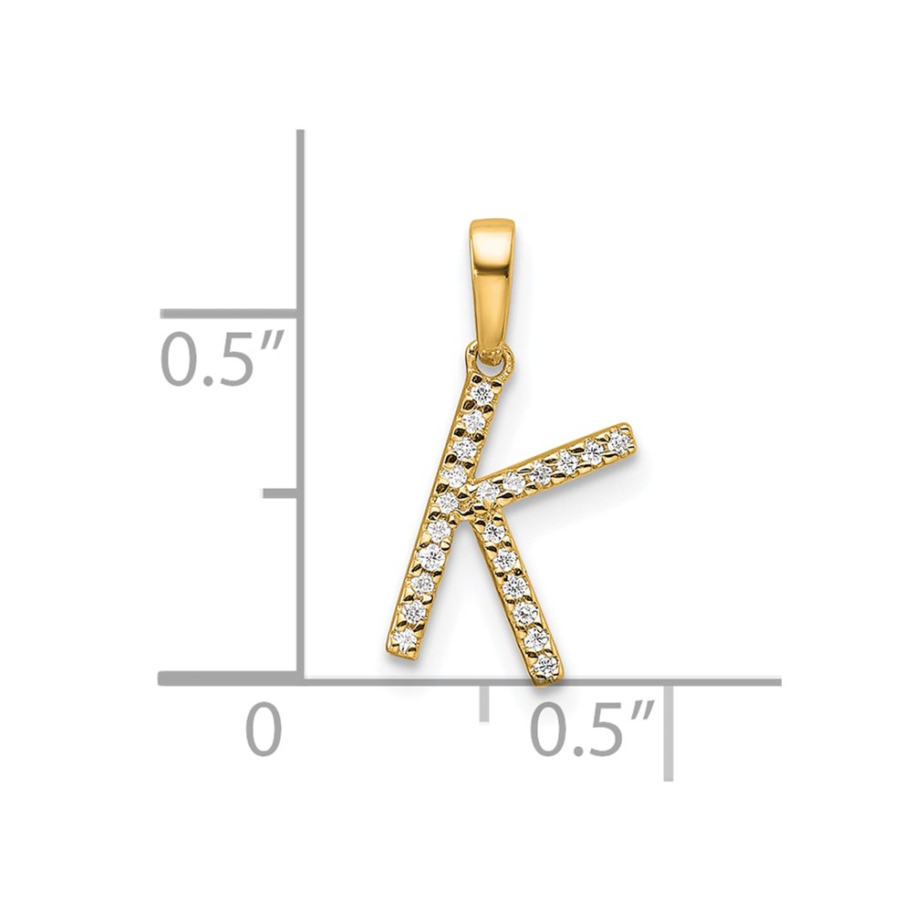 10K Diamond Letter K Initial Pendant (PM9798K-007-1YA)