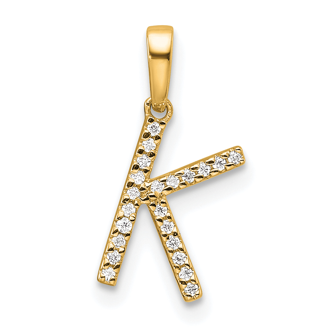 10K Diamond Letter K Initial Pendant (PM9798K-007-1YA)