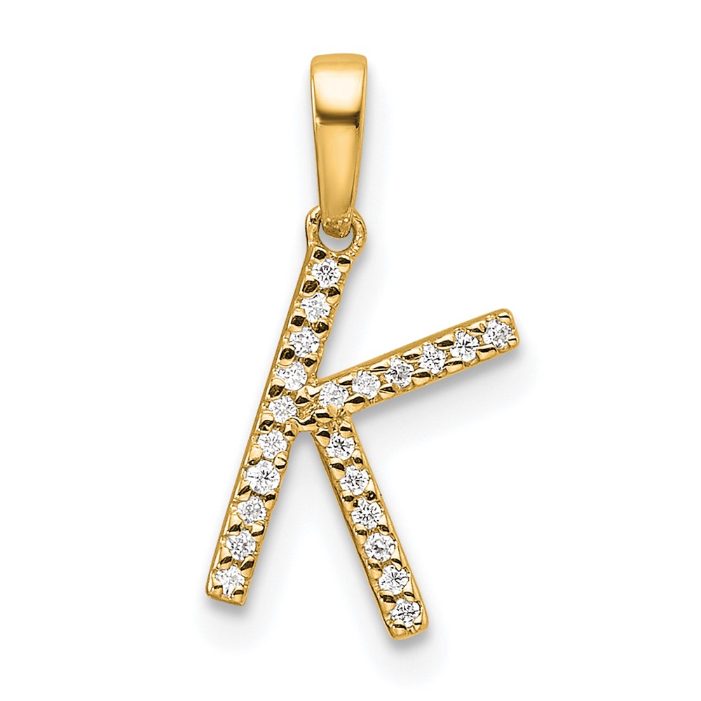 10K Diamond Letter K Initial Pendant (PM9798K-007-1YA)