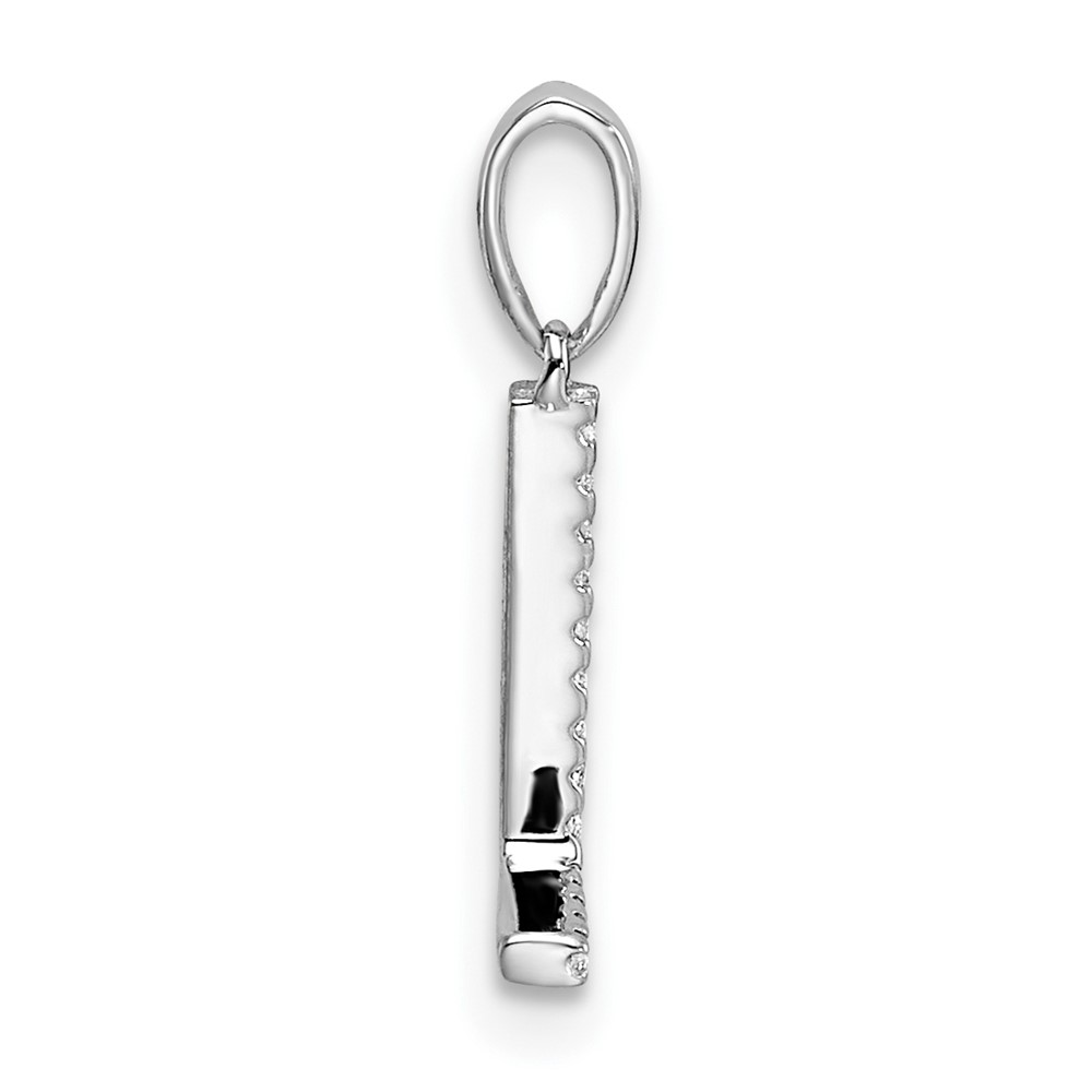 14K White Gold Diamond Letter L Initial Pendant (PM9798L-004-WA)