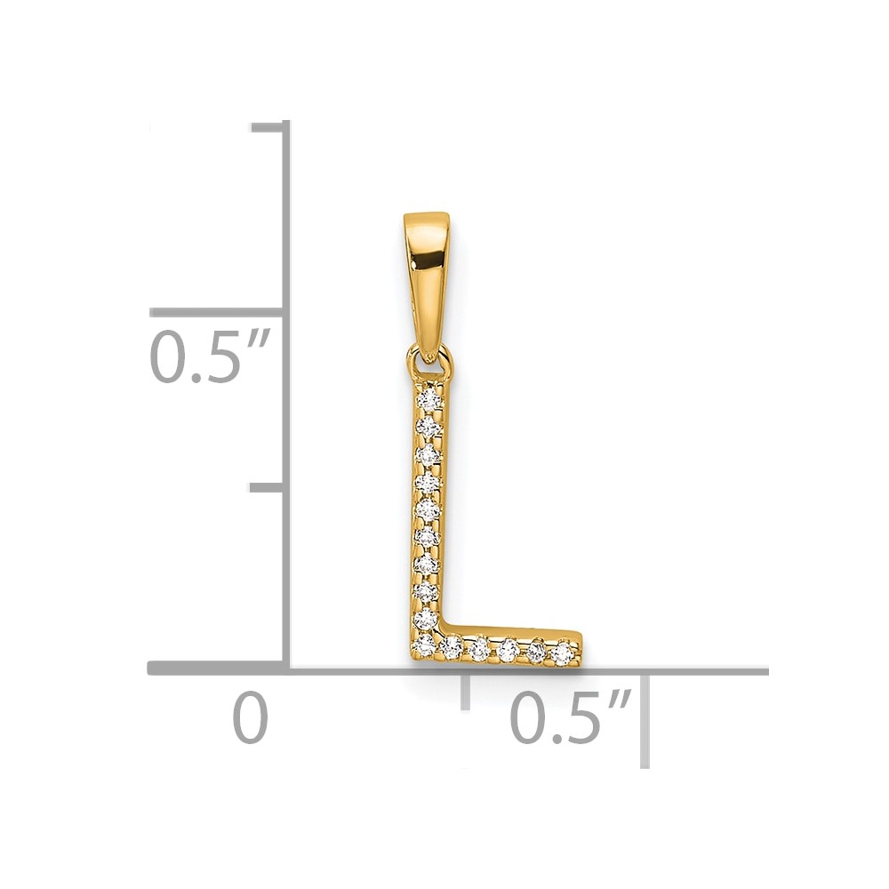 14K Diamond Letter L Initial Pendant (PM9798L-004-YA)