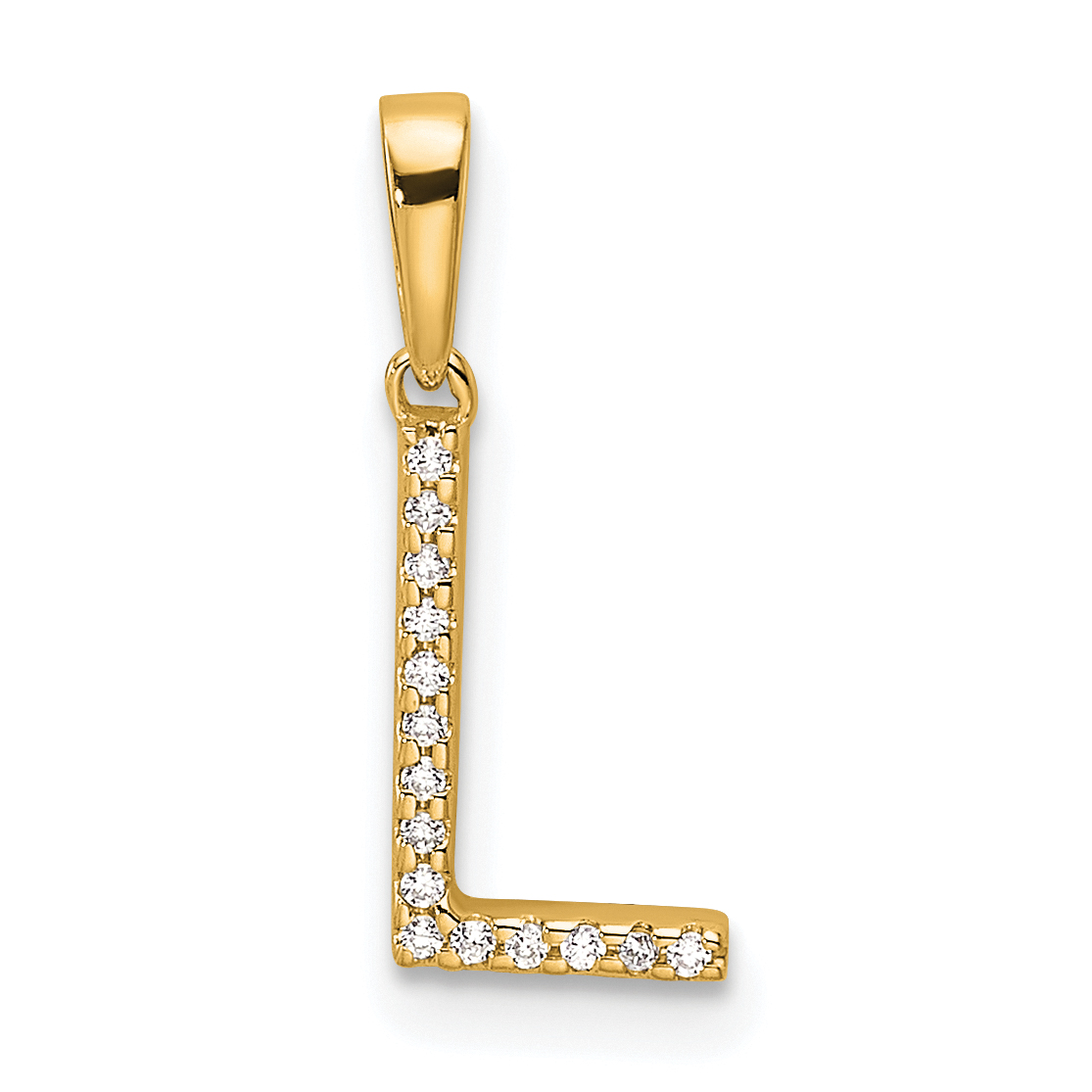 14K Diamond Letter L Initial Pendant (PM9798L-004-YA)