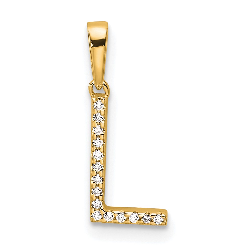 14K Diamond Letter L Initial Pendant (PM9798L-004-YA)