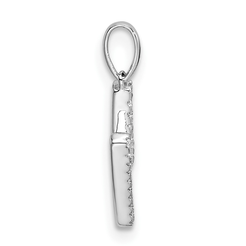 14K White Gold Diamond Letter M Initial Pendant (PM9798M-009-WA)