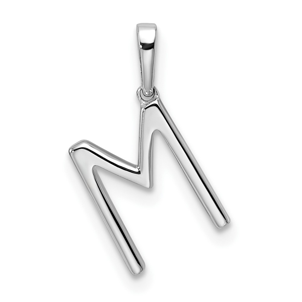 14K White Gold Diamond Letter M Initial Pendant (PM9798M-009-WA)