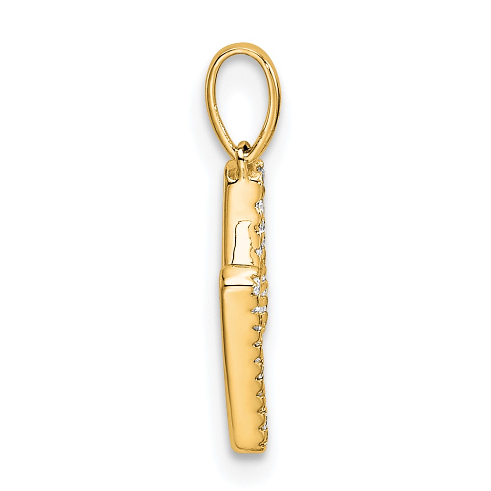 14K Diamond Letter M Initial Pendant (PM9798M-009-YA)