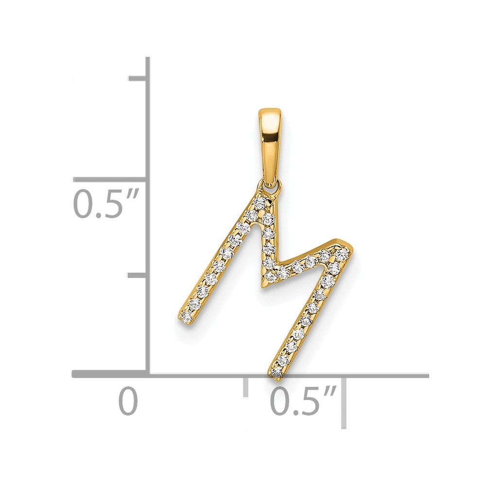 14K Diamond Letter M Initial Pendant (PM9798M-009-YA)