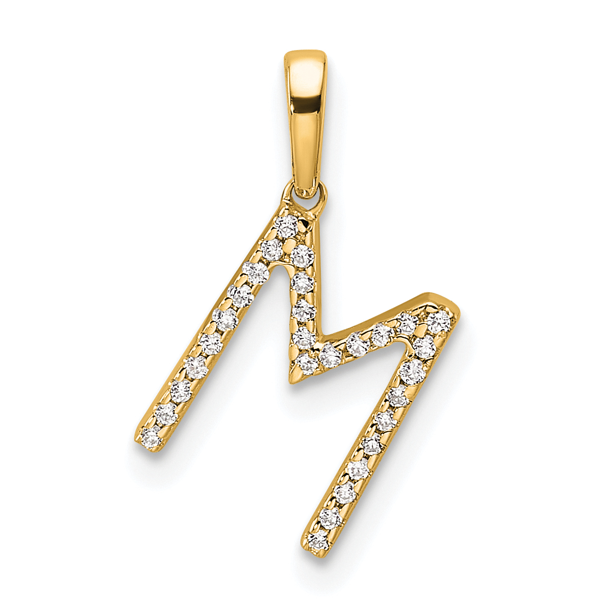 14K Diamond Letter M Initial Pendant (PM9798M-009-YA)
