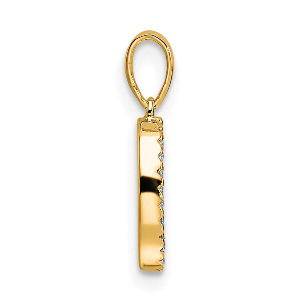 14K Diamond Letter O Initial Pendant (PM9798O-008-YA)