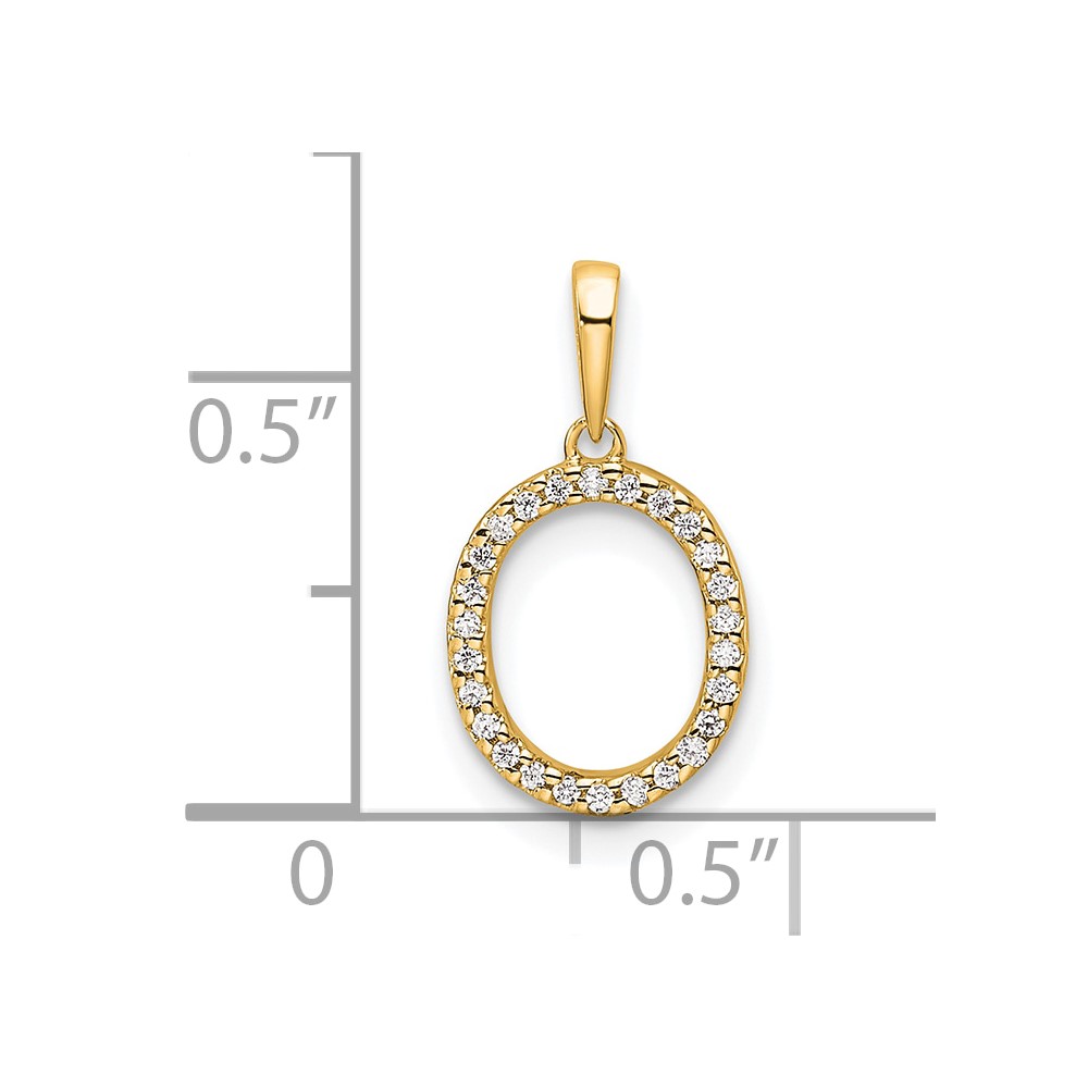 14K Diamond Letter O Initial Pendant (PM9798O-008-YA)