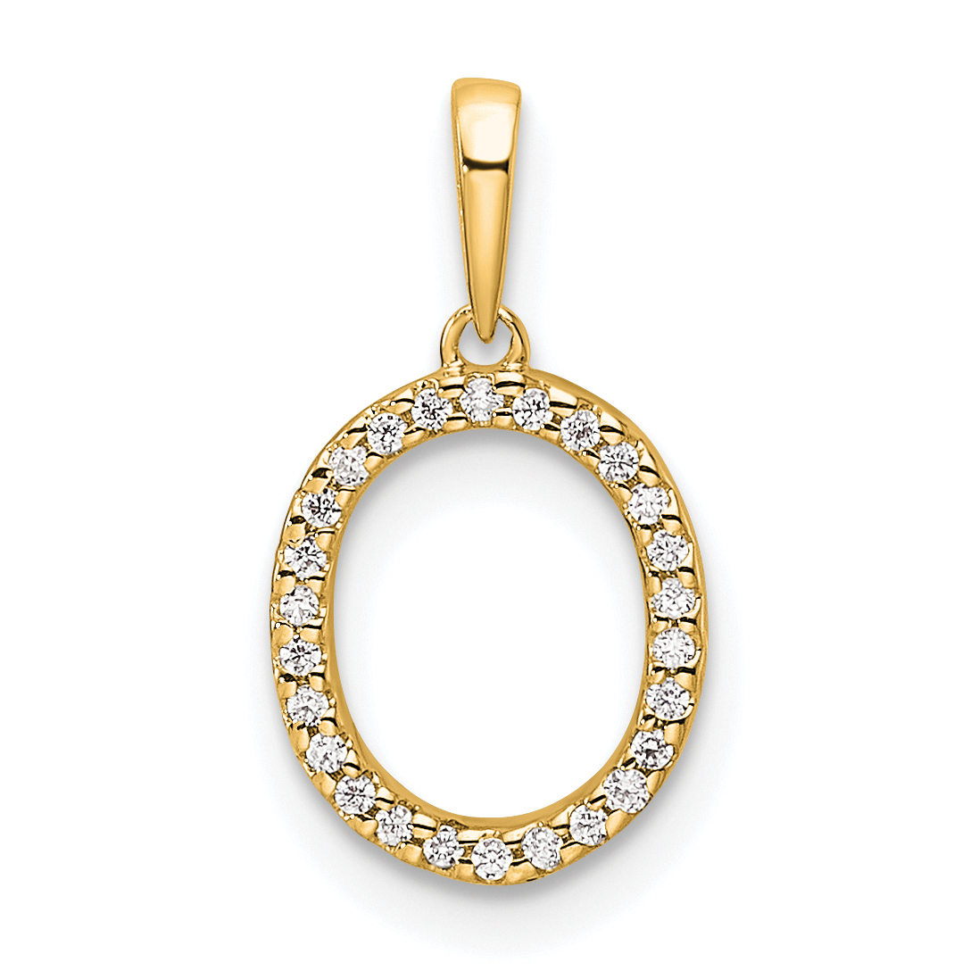 14K Diamond Letter O Initial Pendant (PM9798O-008-YA)