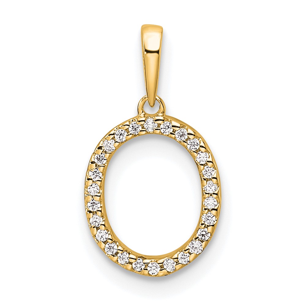 14K Diamond Letter O Initial Pendant (PM9798O-008-YA)