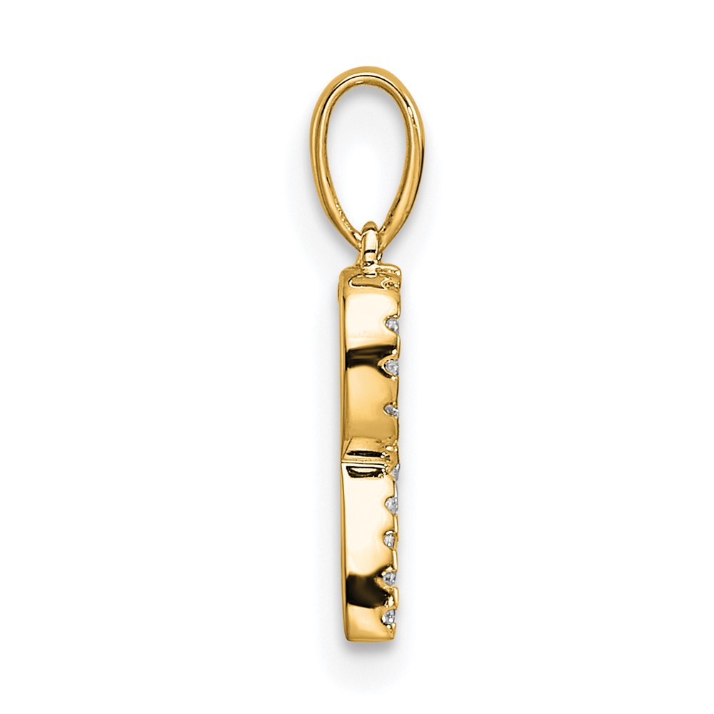 10K Diamond Letter R Initial Pendant (PM9798R-008-1YA)