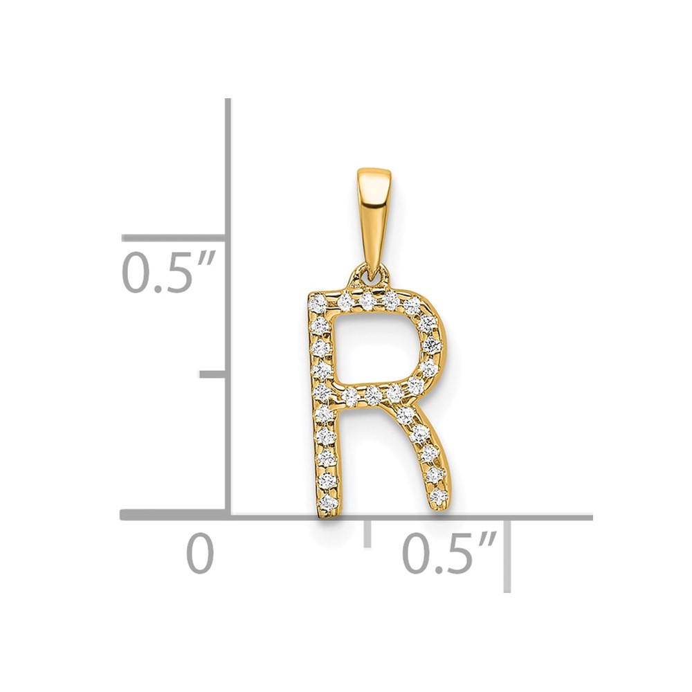 10K Diamond Letter R Initial Pendant (PM9798R-008-1YA)