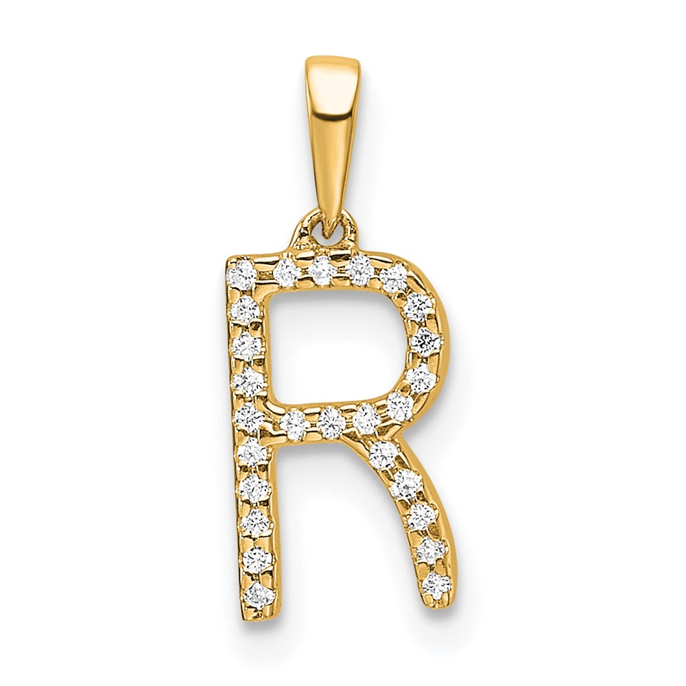 10K Diamond Letter R Initial Pendant (PM9798R-008-1YA)
