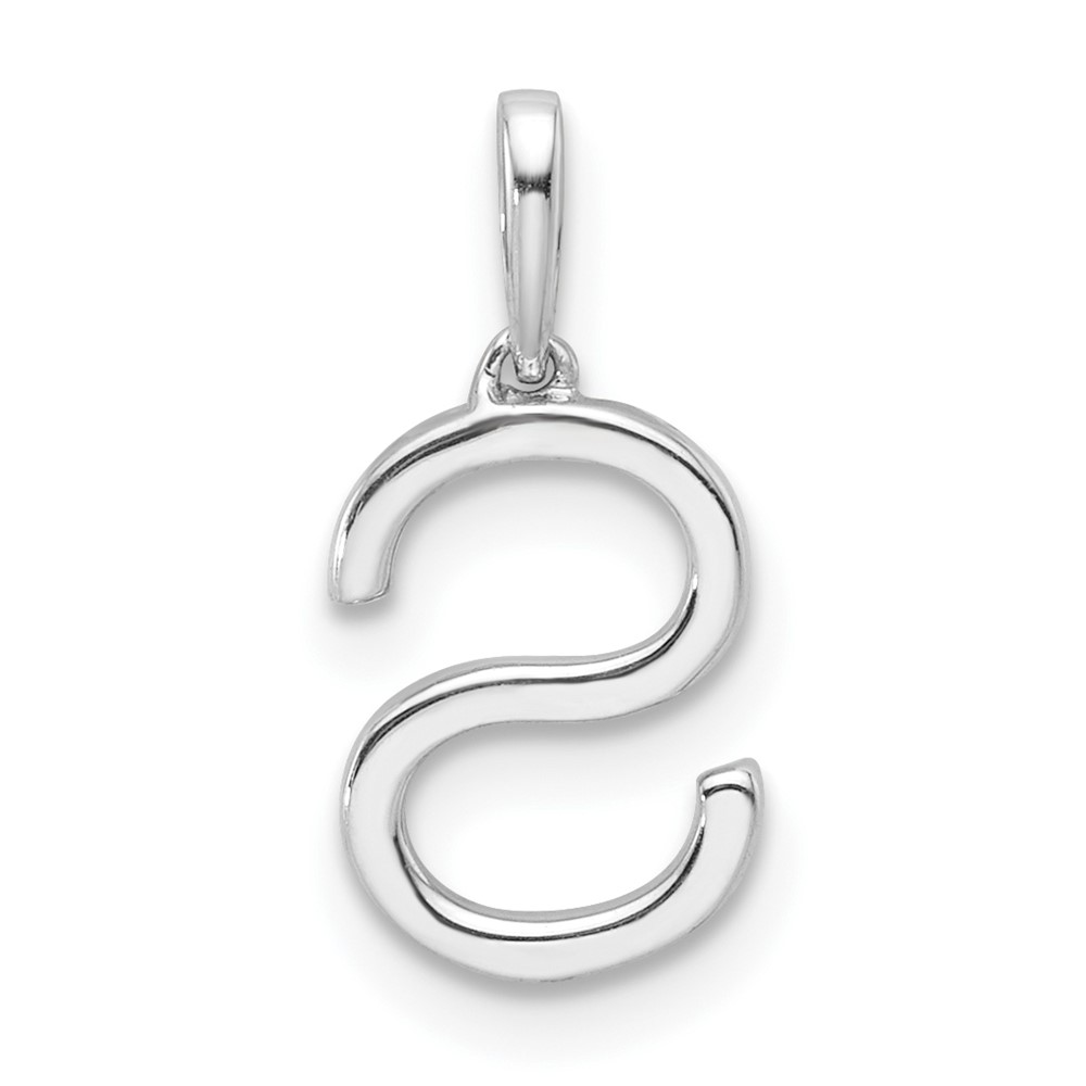 14K White Gold Diamond Letter S Initial Pendant (PM9798S-008-WA)