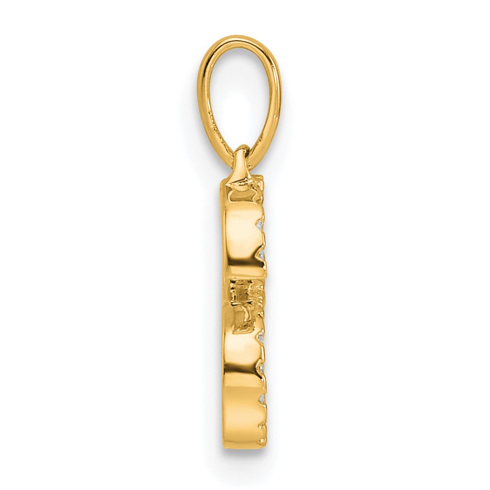14K Diamond Letter S Initial Pendant (PM9798S-008-YA)